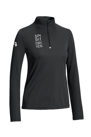 SD Strong Women's Qtr Zip Pullover Blk