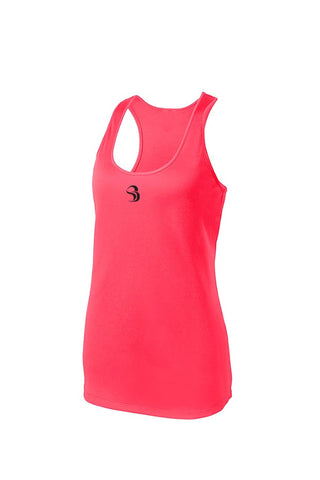 Bold DriWick™ Tank -Vertical SPIRITDIRVEN Back - Coral (Blk Logo)